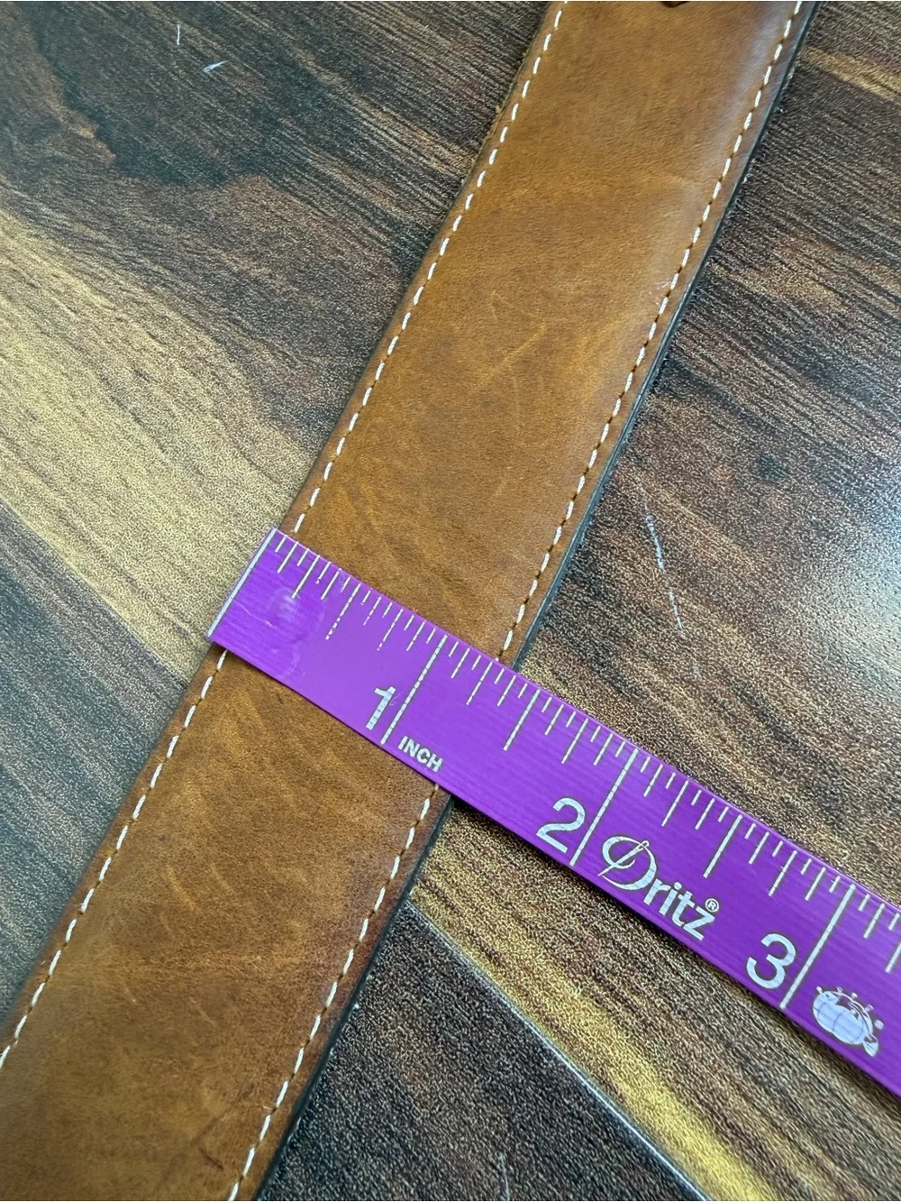 Justin Top Grain Leather Western Belt Size 34 Silver Round Hardware